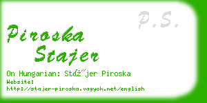 piroska stajer business card